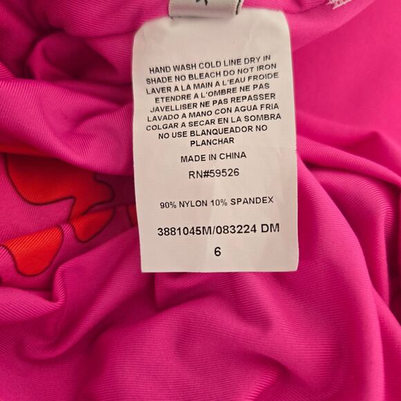 Trina Turk Trellis Twist One Piece Swimsuit Pink Orange Halter Tie Women 6 - Picture 11 of 11